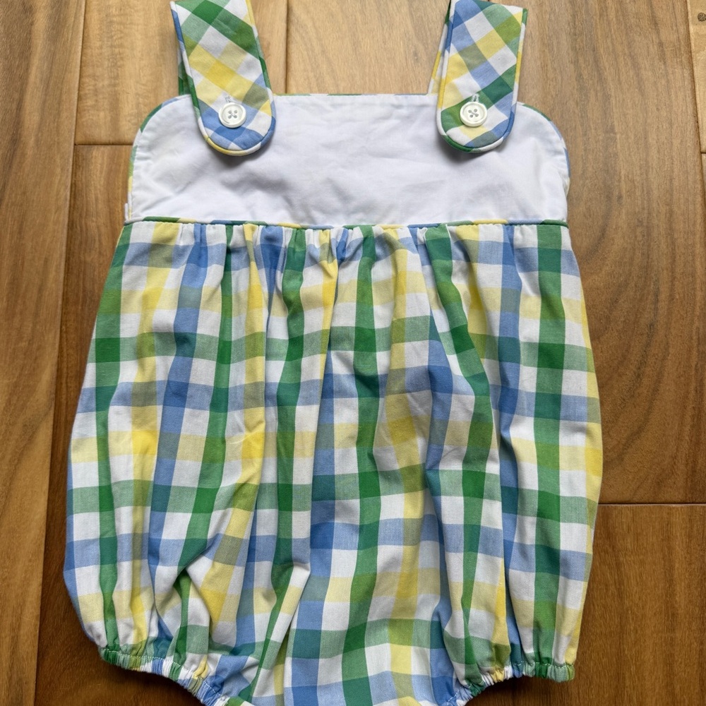 The Beaufort Bonnet Company Blue, Green & Yellow Gingham Boys Bubble